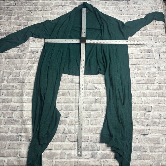 EUC DKNY Women's Dark Green High Low Cardigan Size M/L (minor flaw) - Picture 10 of 11